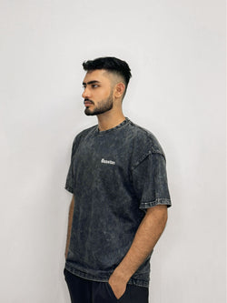 Black Acid Wash - DAASTAN Oversized Drop Shoulder T-Shirt